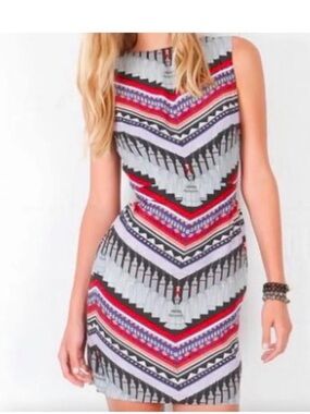 Mara Hoffman Chevron Print Bodycon Dress in tassel and tribal print